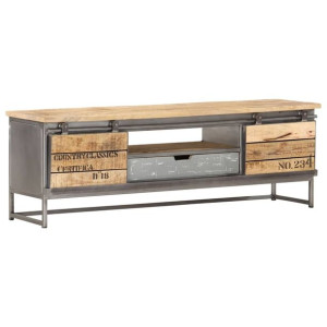 Szafka pod TV, 120x30x40 cm, lite drewno mango