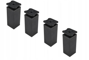 4x Nóżka Aluminiowa Meblowa Czarny Mat H100 Regul