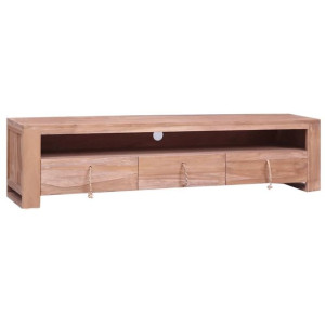 Szafka pod TV, 140x30x35 cm, lite drewno tekowe