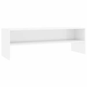 Szafka pod TV, biała, wysoki połysk, 120x40x40cm, płyta wiórowa
