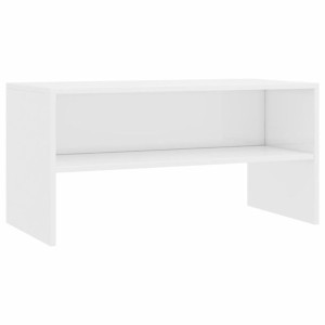 Szafka pod TV, biała, wysoki połysk, 80x40x40 cm, płyta wiórowa