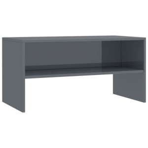 Szafka pod TV, szara, wysoki połysk, 80x40x40 cm, płyta wiórowa