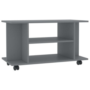 Szafka pod TV z kółkami, szara, 80x40x40 cm, płyta wiórowa