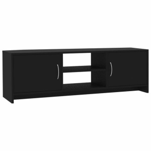 Szafka pod TV, czarna, 120 x 30 x 37,5 cm, płyta wiórowa