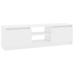 Szafka pod TV, wysoki połysk, biała, 120 x 30 x 35,5 cm
