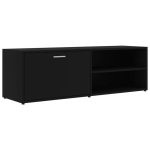 Szafka pod TV, czarna, 120x34x37 cm, płyta wiórowa