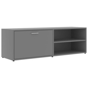 Szafka pod TV, szara, 120x34x37 cm, płyta wiórowa