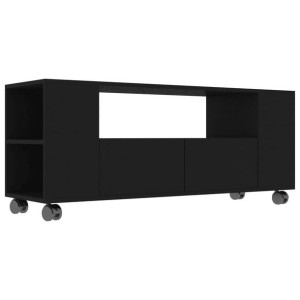 Szafka pod TV, czarna, 120x35x43 cm, płyta wiórowa