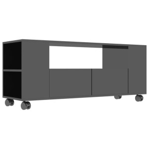 Szafka pod TV, wysoki połysk, czarna, 120x35x43cm, płyta wiórowa