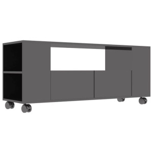 Szafka pod TV, wysoki połysk, szara, 120x35x43cm, płyta wiórowa