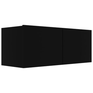 Szafka TV, czarna, 80x30x30 cm, płyta wiórowa