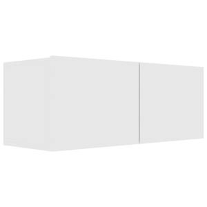 Szafka TV, wysoki połysk, biała, 80x30x30 cm, płyta wiórowa