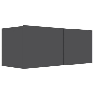 Szafka TV, wysoki połysk, szara, 80x30x30 cm, płyta wiórowa