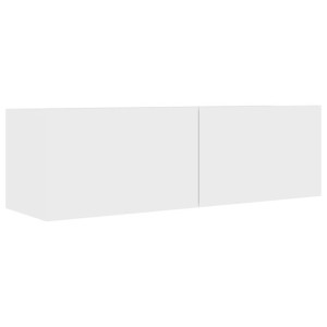 Szafka pod telewizor, biała, 100x30x30 cm, płyta wiórowa