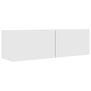Szafka TV, biała, wysoki połysk, 100x30x30 cm, płyta wiórowa
