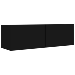 Szafka TV, czarna, wysoki połysk, 100x30x30 cm, płyta wiórowa