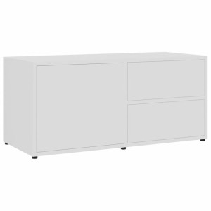 Szafka pod TV, biała, 80x34x36 cm, płyta wiórowa