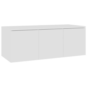 Szafka pod telewizor, biała, 80x34x30 cm, płyta wiórowa