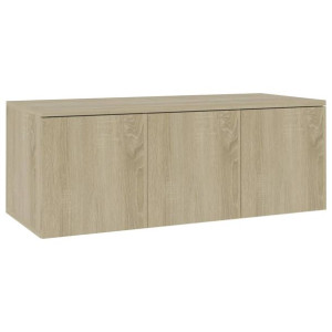 Szafka pod TV, dąb sonoma, 80x34x30 cm, płyta wiórowa