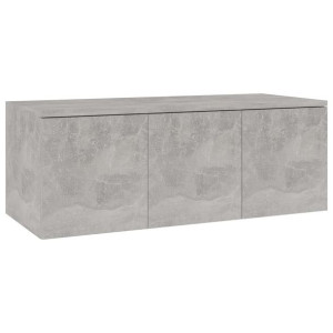 Szafka pod TV, szarość betonu, 80x34x30 cm, płyta wiórowa