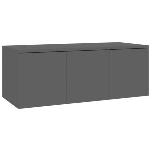Szafka pod TV, czarna na wysoki połysk, 80x34x30 cm