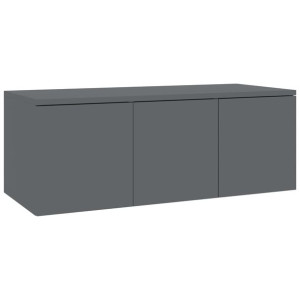 Szafka pod TV, szara, wysoki połysk, 80x34x30 cm, płyta wiórowa