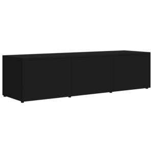 Szafka pod TV, czarna, wysoki połysk 120x34x30 cm płyta wiórowa