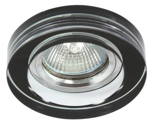 Ss-31 Ch/bk Mr16 Chrom Opr. Strop. Stała Okrągła Szkło Czarne