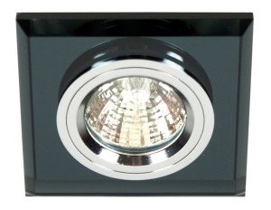 Ss-13 Ch/bk Mr16 Chrom Opr. Strop. Stała Kwadratowa Szkło Czarne