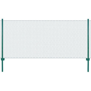 Siatka ogrodzeniowa ze słupkami, stal, 25 x 0,75 m, zielony