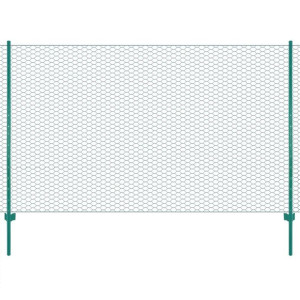Siatka ogrodzeniowa ze słupkami, stal, 25 x 2 m, zielony