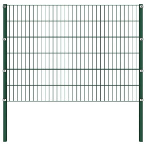 Panel ogrodzeniowy ze słupkami, żelazny, 1,7 x 1,2 m, zielony