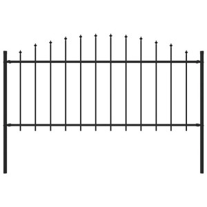 Panel ogrodzeniowy z grotami (0,5-0,75) x 1,7 m, stal, czarny
