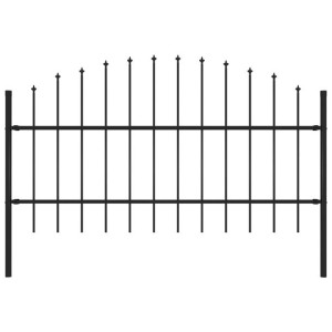 Panel ogrodzeniowy z grotami (0,75-1) x 1,7 m, stal, czarny