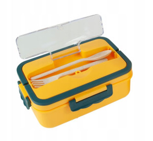 Lunch Box Śniadaniówka Pojemnik Śniadaniowy 1000ml Żółty