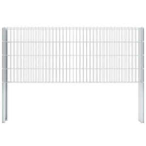 Ogrodzenie gabionowe 2D, stal, 2,008x0,83 m, 2 m, srebrne