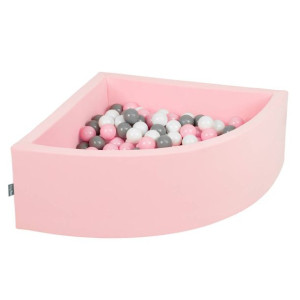 KiddyMoon Suchy basen trójkątny z piłeczkami 7cm, 90x30cm/200 piłek