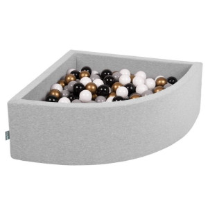 KiddyMoon Suchy basen trójkątny z piłeczkami 7cm, 90x30cm/300 piłek