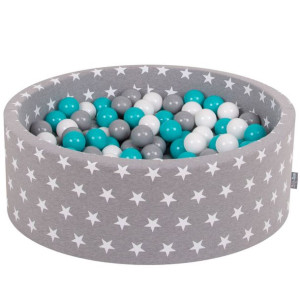 KiddyMoon Suchy basen okrągły z piłeczkami 7cm, 90x30cm/200 piłek