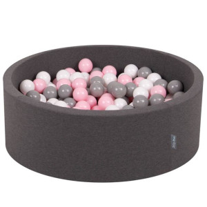 KiddyMoon Suchy basen okrągły piankowy z 200 piłeczkami 7cm