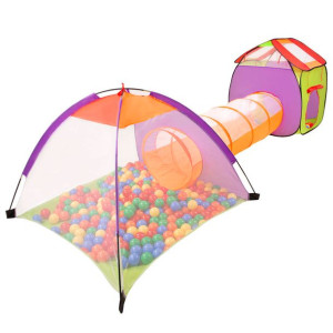 Plac zabaw 3w1 z 100 piłeczkami 6cm, mix: żółty-ziel-nieb-czerw-pomarańcz