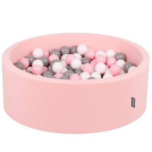 KiddyMoon Suchy basen okrągły piankowy z 200 piłeczkami 7cm