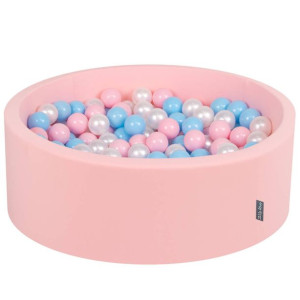 KiddyMoon Suchy basen okrągły piankowy z 200 piłeczkami 7cm