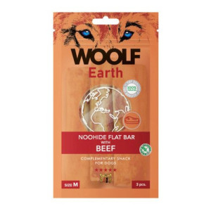 WOOLF Earth Noohide Flat Bar with BEEF M 85g