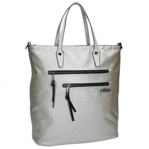 Oryginalna Shopper Torebka Srebrna Nobo