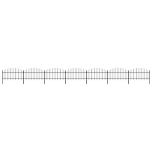 Panele ogrodzeniowe z grotami, stal, (1-1,25)x11,9 m, czarne