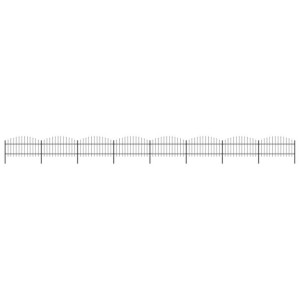 Panele ogrodzeniowe z grotami, stal, (1-1,25) x 13,6 m, czarne