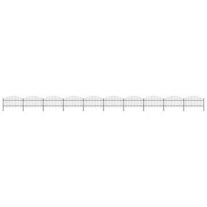 Panele ogrodzeniowe z grotami, stal, (1-1,25) x 17 m, czarne