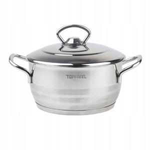 Garnek 2l Gastro + Pokrywa Stal 18/10 Indukcja Gaz