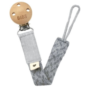 BIBS PACIFIER BRAID zawieszka do smoczków 100% GOTS organic cotton, Cloud/I